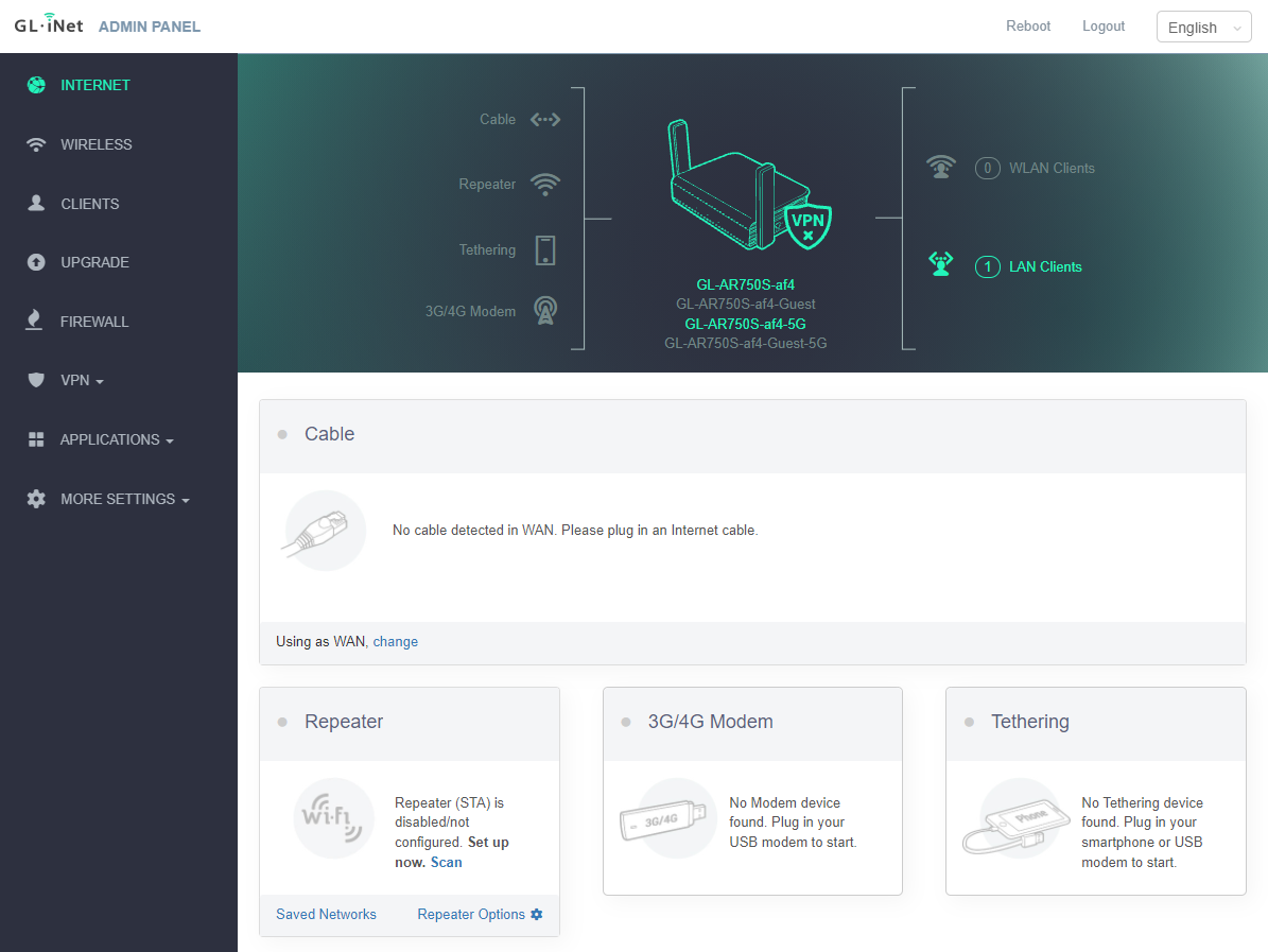admin panel