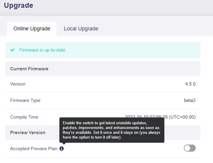 upgrade